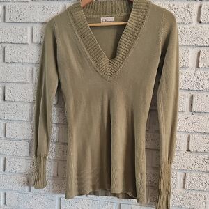 Costa Blanca Khaki V-Neck Sweater